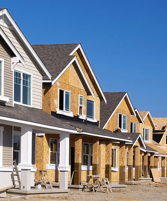 unfinished houses under construction