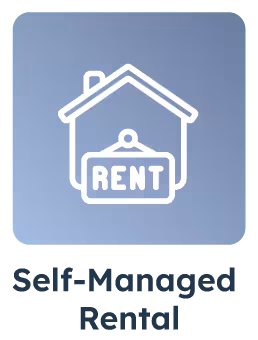 Self-managed rental property icon: Direct real estate ownership for passive income