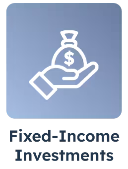 Fixed-income investments icon: GICs and bonds for retirement income
